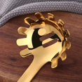 thumbnail image 2 of Stainless Steel Pasta Scoop: Spaghetti Fork and Noodle Ladle - Metal Pasta Tongs for Kitchen (Gold), 2 of 5