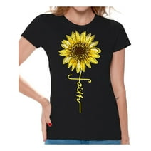 Awkward Styles Faith Women's T Shirt Tops Sunflower Shirts for Women Faith Tee Shirts