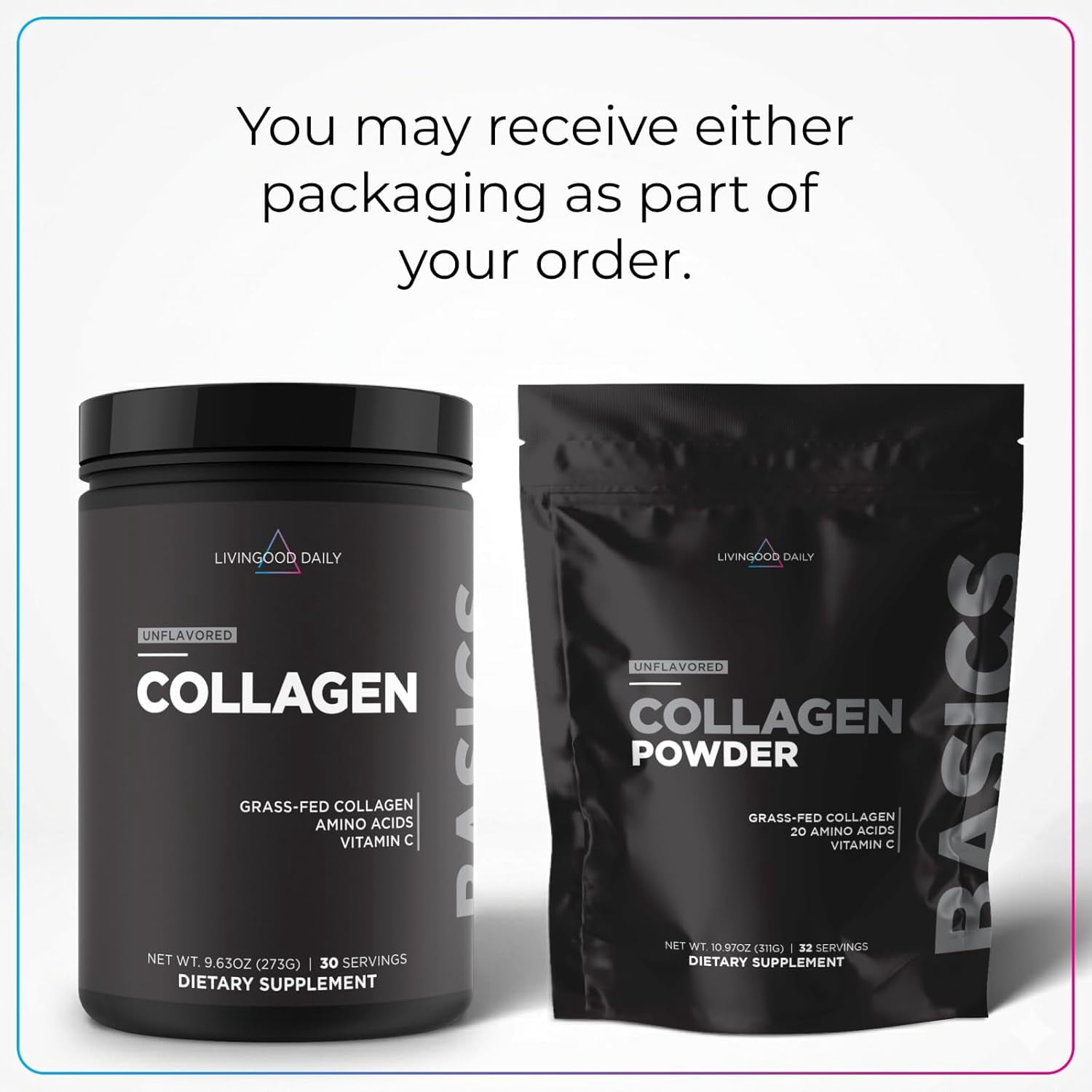 Livingood Daily Unflavored Collagen Powder for Women & Men, Hydrolyzed Collagen Peptides Powder with Vitamin C, Protein with 20 Amino Acids, Type I & III, Grass Fed, Keto, Paleo, Gluten Free, 30 Srvg