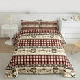 thumbnail image 2 of Castle Fairy Big Bass Fish 3 Pieces Queen Comforter Set for Boys Girls,Fishing And Hunting Ultra Soft Bedding Sets,Geometric Plaid Grid Bedding Comforter Set Breathable,Microfiber Bedroom Decor, 2 of 8