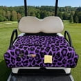 thumbnail image 2 of COEQINE Quilted Golf Cart Seat Cover, Folds Like a Bag with Handle for Easy Carry, Universal Fit 51.2"x30.3" for EZGO Yamaha Club Car 2-Seaters, 4 Pockets, Purple Leopard Print, 2 of 8