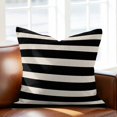 thumbnail image 3 of Pillow Covers 16x16 Inch, Black Beige Striped Linen Pillowcase with Invisible Zipper, Vintage Geometric Line Simple Decorative Throw Pillow Covers Cushion Case for Couch Sofa Bed Living Room, 3 of 9