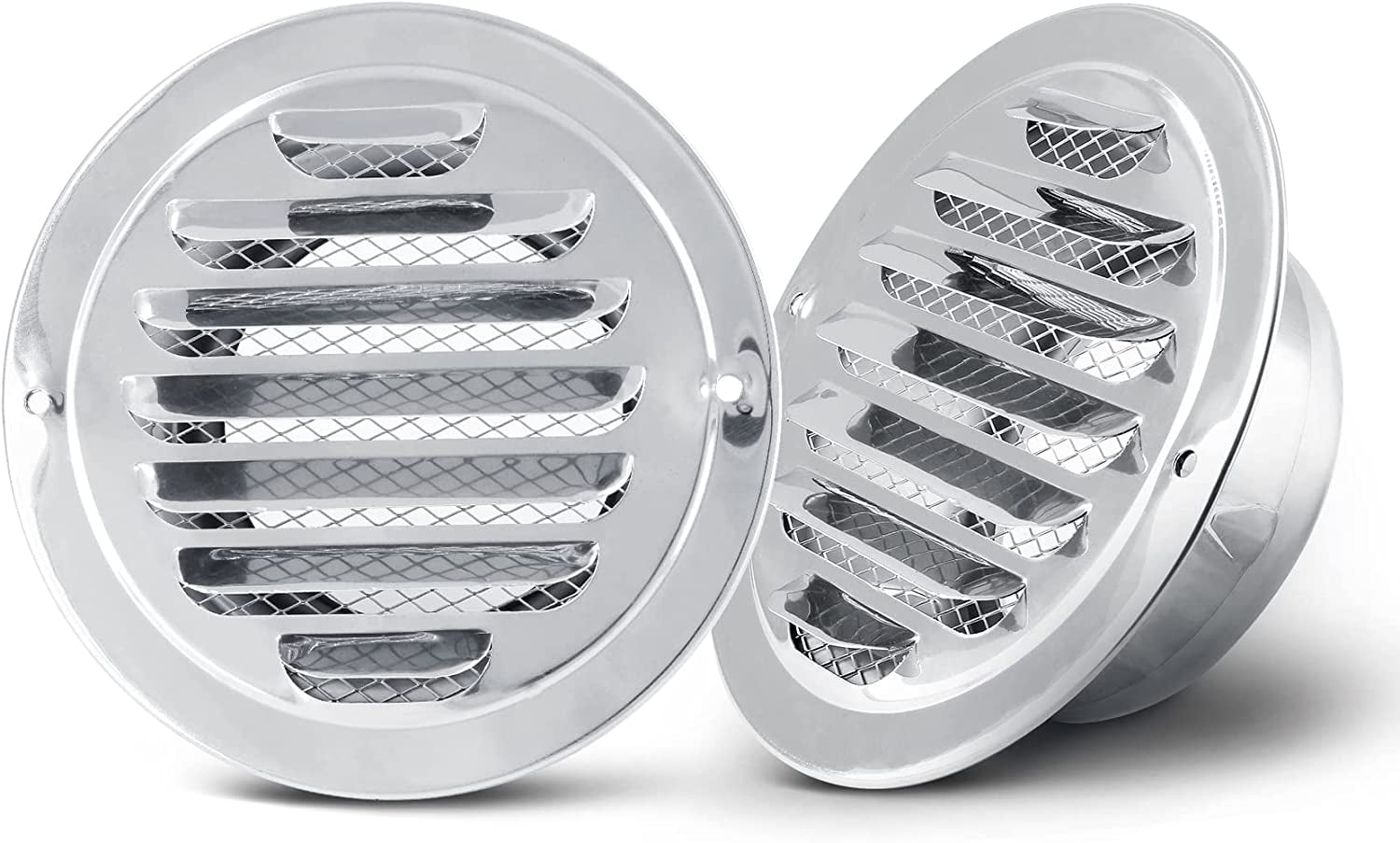 2 ventilation covers, stainless steel vents, 4 "circular sofa vents