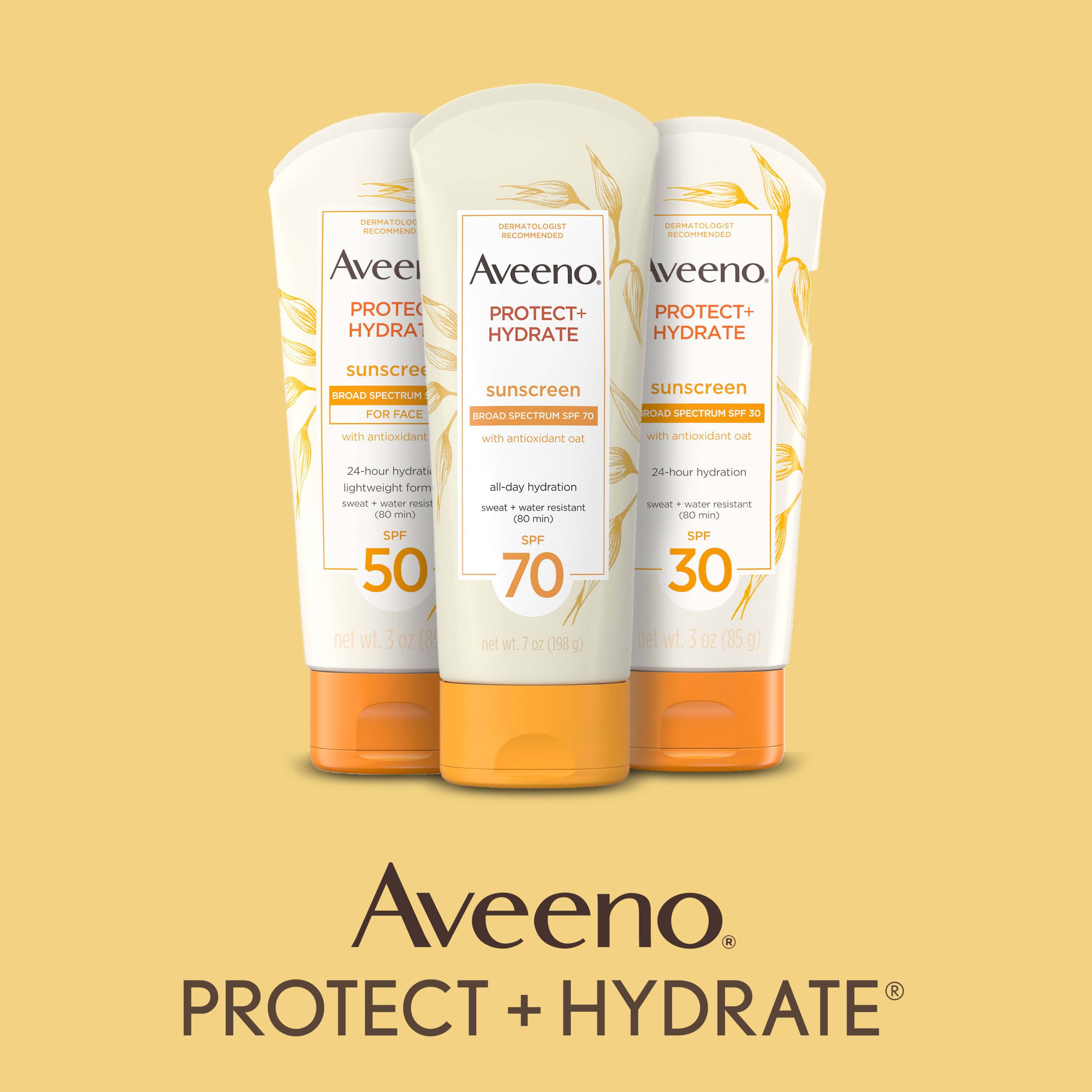 Aveeno Protect + Hydrate SPF 70 Sunscreen Lotion, Oil-Free, 7 oz - image 3 of 19