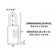 thumbnail image 3 of Master Lock Cadenas Combiné Finition Laiton, 3 of 5