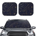 thumbnail image 2 of Sikiie Copper-Gold Gloss Outline Flower Print Foldable Car Windshield Sun Visor, Car Window Sunshade Suitable for Sedan, SUV and Truck Car Accessories-Medium, 2 of 6