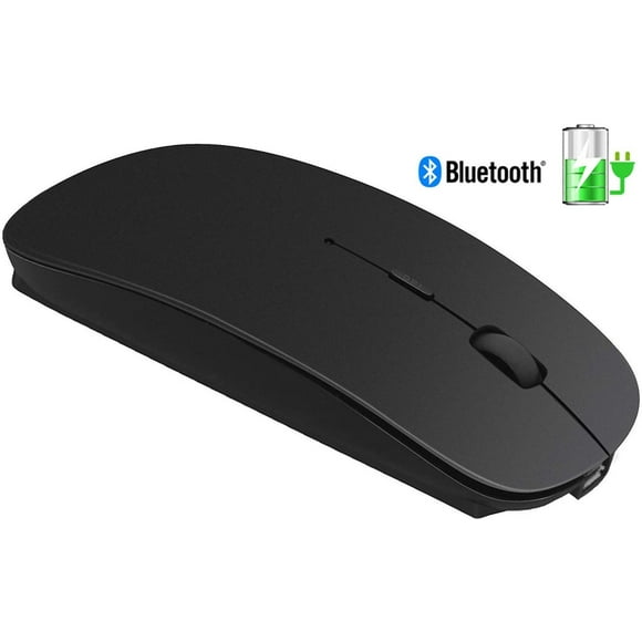 Rechargeable Bluetooth Mouse, Slim Silent Click Mice Wireless Bluetooth Mouse for Laptop, Notebook, MacBook Pro Air, Tablet, Mac, Windows/Android-Black