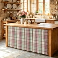 thumbnail image 6 of Buffalo Plaid Cabinet Curtain 32"Wx55"L,Dustproof Pantry Door Curtain W/ Self Adhesive Tape,Farmhouse Red Green Beige Check Gingham Tall Storage Cover Privacy Drape for Bathroom Kitchen Laundry Room, 6 of 9