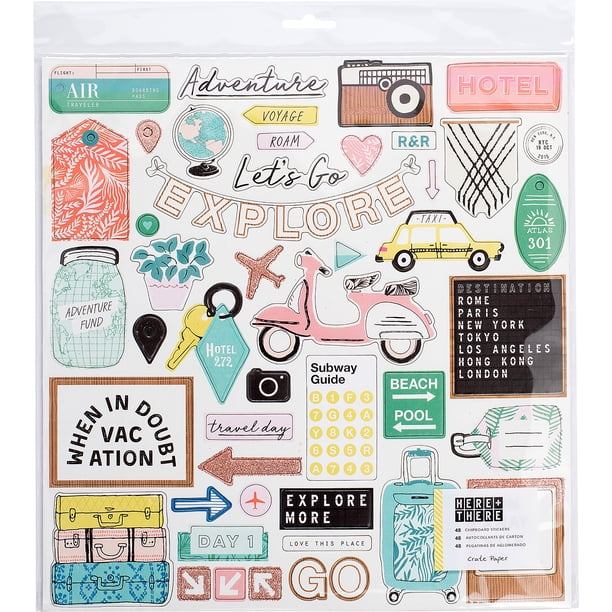 There Sticker Here & There Chipboard Stickers 12