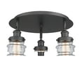 thumbnail image 2 of 916-3C-BK-G184S Innovations Lighting Canton - 3 Light Flush Mount In Industrial Style-9 Inches Tall and 17 Inches Wide-Matte Black Finish-Seedy Glass, 2 of 5