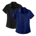 thumbnail image 2 of Women's Short Sleeve Business Shirt Wrinkle Free Formal Interview Wear Top, 2 of 3