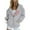 Gray, variant on Herrnalise Women's Halloween Printed Zipper Hooded Long Sleeve Pocket Coat Tops Hooded Casual Coat Jacket