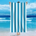 thumbnail image 7 of Honeeladyy Stripe Beach Towel, 24"x71" Quick Dry Sand Free Oversized Pool Swim Bath Towel, Lightweight Soft Sand Free Travel Towels Holiday Supplies, Light Blue, 7 of 7