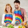 thumbnail image 5 of Colorful Rainbow Tie Dye Spiral Pattern Apron-Garden Aprons for Women with Pockets-Cotton Linen Waterproof Kitchen Cooking Gardening Aprons Adjustable for Kitchen,Cooking,BBQ and Salon 33x27 Inch, 5 of 7