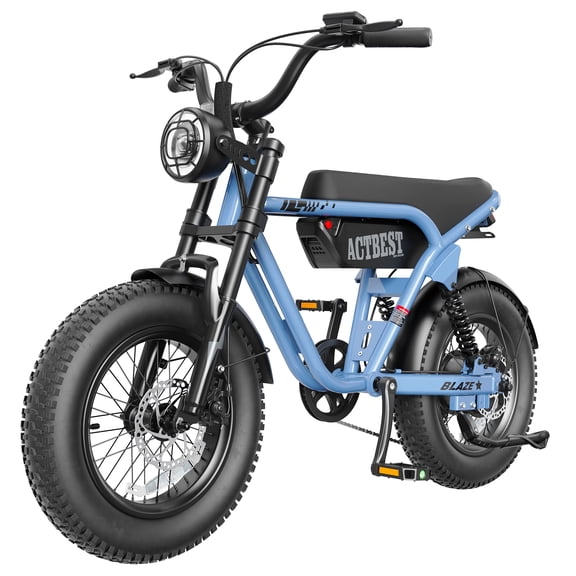 ActBest Electric Bike, 16"x4.0" Fat Tire Ebikes for Adults, 750W Peak 25 MPH Electric Mountain Bike, 48V 10.4 AH Battery, 7-Speed E-Bike with Free Lock