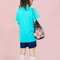 thumbnail image 3 of Cethrio Kids Girls Outfit Sets, Quick-dry Football Summer T-shirts and Shorts Sets Sky Blue Size 4, 3 of 3