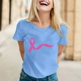 thumbnail image 2 of XFHLMJFF Women's Cancer Shirt Pink Ribbon Printed Short Sleeve O Neck Blouse Tee Tops, 2 of 5