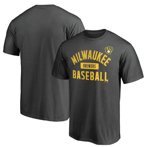 Men's Charcoal Milwaukee Brewers Iconic Primary Pill T-Shirt