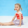 thumbnail image 3 of KAWELL Little Girls Two-Piece Summer Swimwear Role Play Bikini Swim Suit Toddler Tankini Red 3-10 Years, 3 of 7