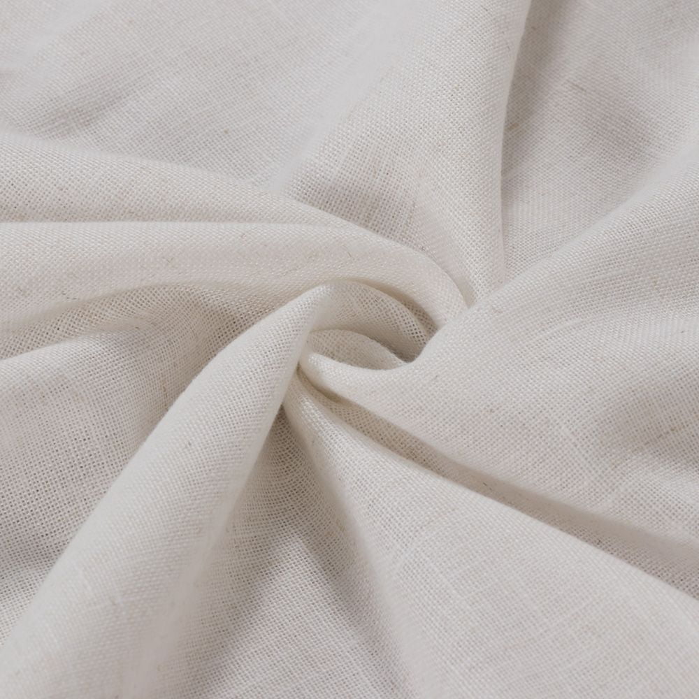 PrimeBeau Natural Linen Blended Nickel Grommet Curtains Privacy Added Semi Sheer Window Curtain Drapes Textured Flax Curtains(52" W x 84" L, Natural)