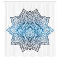 thumbnail image 2 of Ambesonne Lotus Shower Curtain, Mandala Abstract Flower Print, 69"Wx70"L, Sea Blue, 2 of 4
