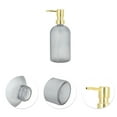 thumbnail image 5 of Unique Bargains 1 Pc Durable Cylinder Frosted Soap Dispenser 13.53oz Gray Gold Tone, 5 of 6