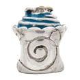 thumbnail image 2 of Blue Enamel Cupcake Charm .925 Sterling Silver Antique Reflection Beads, 2 of 5