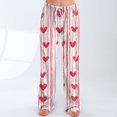 thumbnail image 2 of Women's Comfy Pajama Lounge Pants Heart Funny Holiday Love Heart Pj Pants Relaxed Fit Wide Leg Heart Pj Pants Valentines Day Gifts, 2 of 7