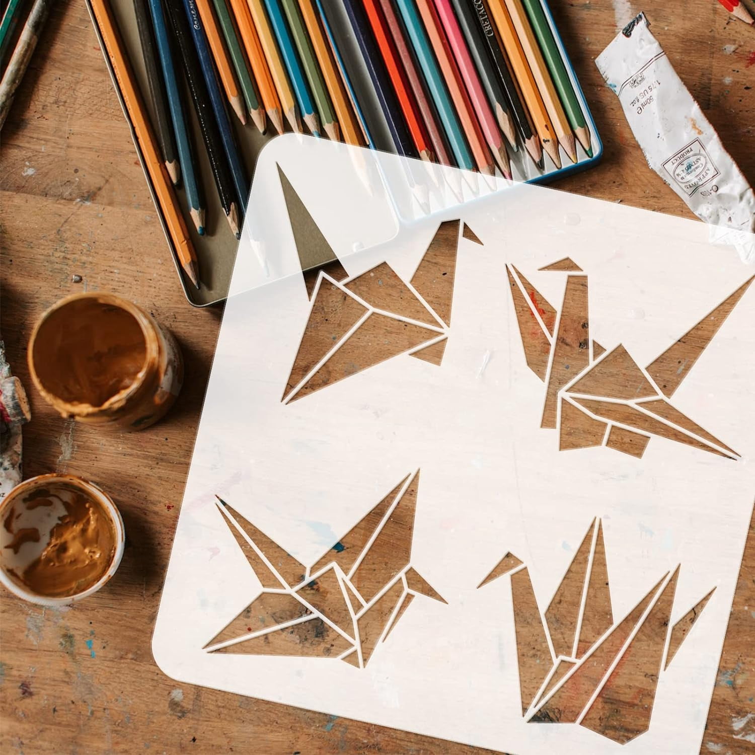 Origami Crane Wooden Rubber Stamp - 1.5 X 1.5 Inches, Handcrafted Art Stamp