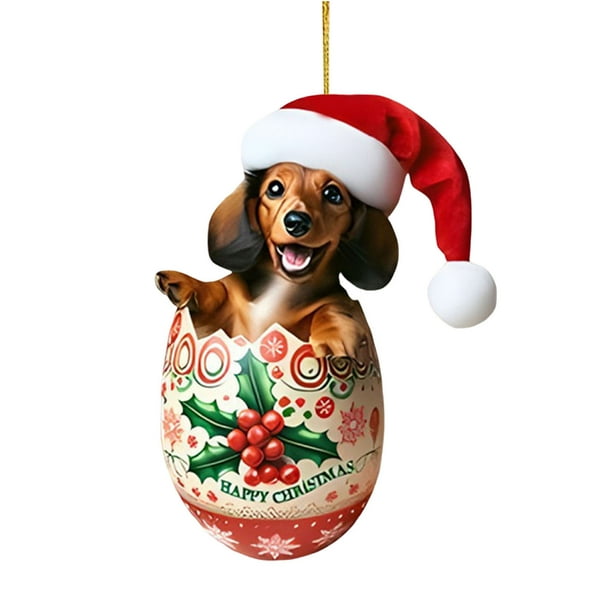 Decoraciones de Navidad para el Hogar Nuevo Producto Fronterizo Coche de Perro de Navidad Colgando Decoración de Navidad Coche de Acrílico Colgando Casa Coche Colgando Decoraciones de Navidad