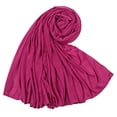 thumbnail image 2 of Stretch Jersey Hijab Scarf for Women Head Wrap Long Turban Muslim Head Scarves Wraps Featuring Solid Colors in Black Navy Blue Red Pink and More Purple, 2 of 4