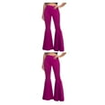 thumbnail image 3 of Wweixi Pantalon Extensible pour Femmes à Pattes d'Éléphant, Grand Application, Léger et Confortable, Violet, 3TG, Ensemble de 2, 3 of 6