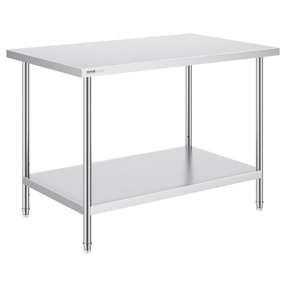 STAWAY Stainless Steel Prep Table - Heavy Duty 30 x 48 Inch Workstation with Adjustable Height for Kitchen, Garage, and Backyard - NSF Certified, Durable, Easy to Clean