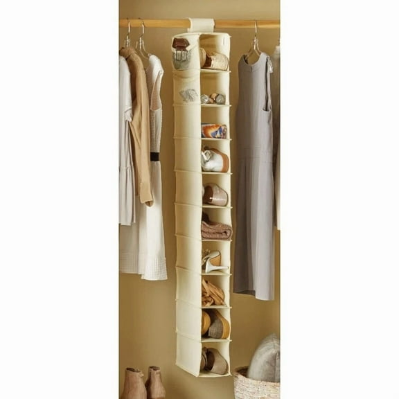 10-Shelf Hanging Closet Organizer Canvas