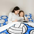 thumbnail image 5 of jejeloiu Volley Sports Full Size Comforter Sets,Boys Ball Game Bedding Comforter Set,White Blue Bedding Sets For Teens,Super Cozy Room Decor,3 Pieces, 5 of 8