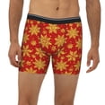 thumbnail image 2 of Picia Christmas With Gold Snowflakes Pattern Men's Athletic Long Leg Briefs , Performance Stretch Underwear，Moisture-Wicking, 2 of 7