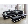 thumbnail image 3 of Lifestyle Furniture Biscuits Right-Facing Sectional & Ottoman in Black/White, 3 of 10