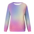 thumbnail image 5 of Scyoekwg Sweatshirt for Women Gradient Color Loose Long Sleeve Casual Fall Sweatshirt Crewneck Sweatshirt with Pocket Pullover Girls Sweatshirt(Purple,S), 5 of 6