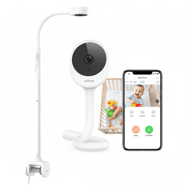 NETVUE Peekababy Baby Camera Monitor, Wireless Baby Monitor with Camera & Audio, 4-in-1 Crib Mount, Smart App, Sleep Analysis & Two-Way Talk