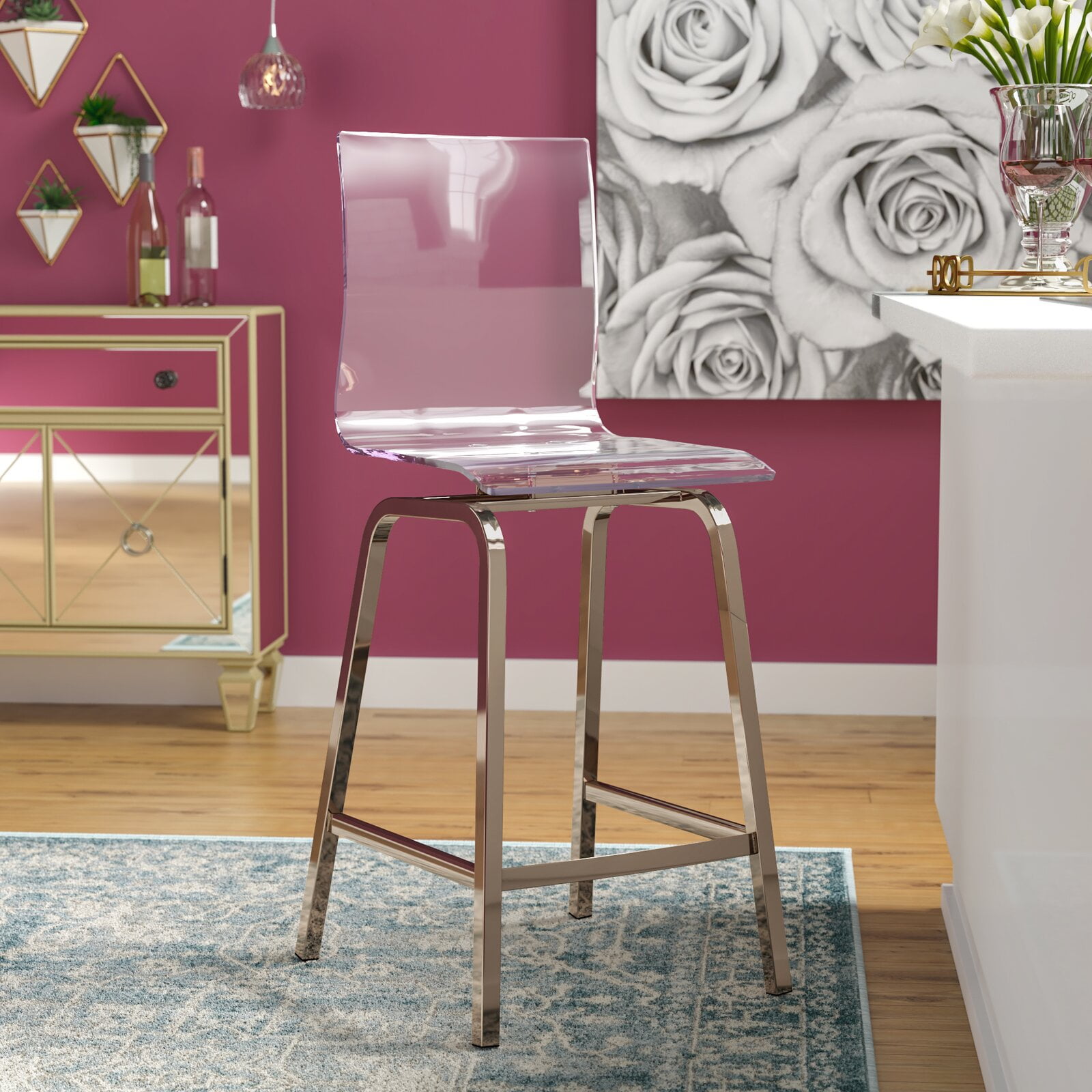 Daphne Swivel Bar & Counter Stool, Weight Capacity (lbs) 300, Swivel