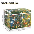 thumbnail image 5 of Yayeee Collapsible Cube Storage Bin with Lid Fabric Closet Decorative Basket with Handles, Green Floral Garden, 5 of 7