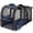 Blue, variant on Lekesky Black Expandable Pet Backpack Carrier for Cat Dog Travel, Max Airflow 4 Entrances Fold Flat Holds up to 18 lbs with Safety Leash