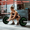 thumbnail image 2 of FlexWave 2-Inch Olympic Bumper Weight Plate Set，with Steel Hub,Barbell Bar & Clips，Black, Multiple Sizes，for Strength Training & Home Gym, 2 of 9