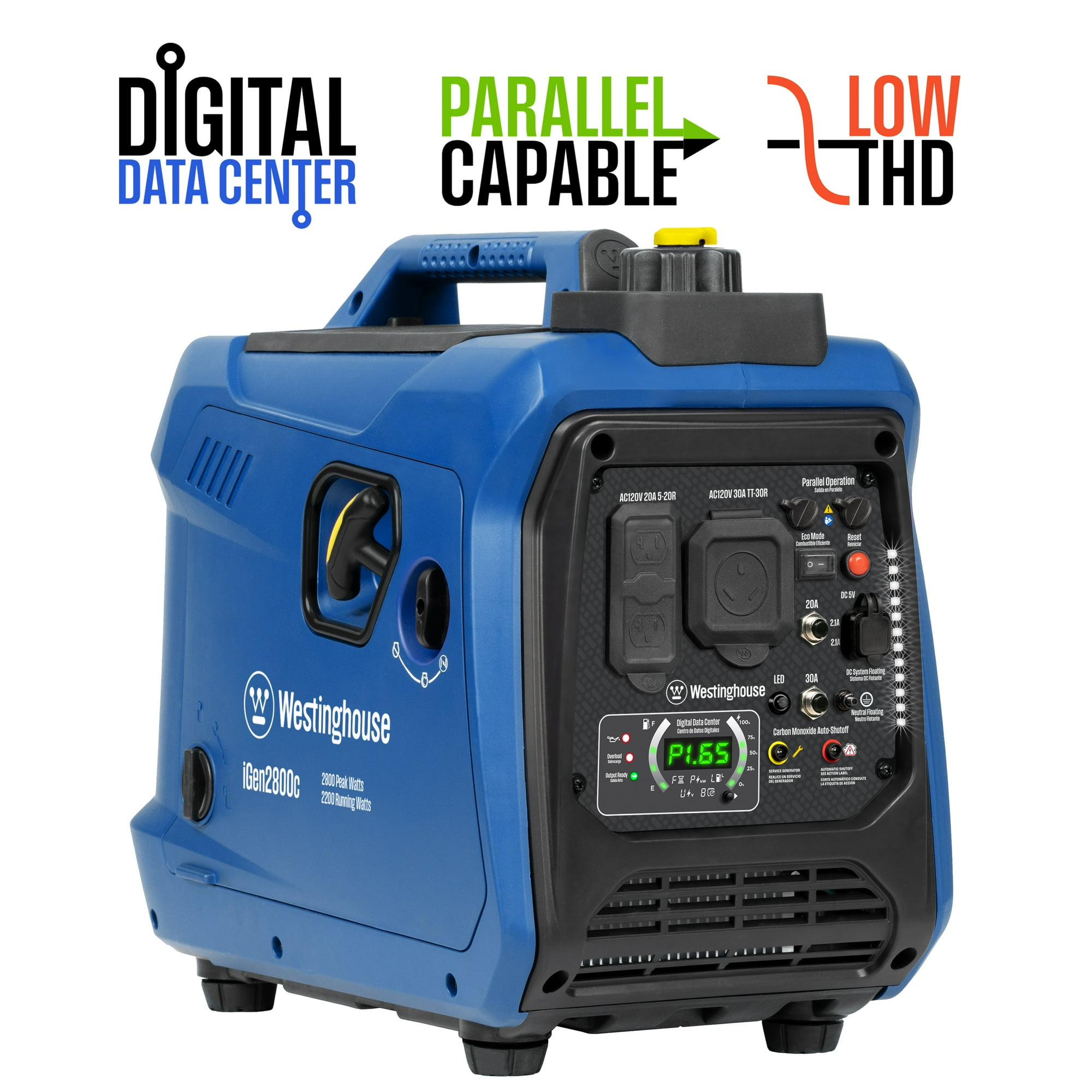 Westinghouse 2800 Peak Watt Portable Gas Powered Inverter Generator with CO Sensor