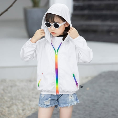 

Kids Boys Girls Sun Protection Hoodie Jacket Toddler Lightweight Summer Breathable Outwear