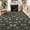 Black, variant on 9'x12' Area Rug, Modern Floral Washable Rug, Non-Slip Low-Pile Soft Carpet for Bedroom, Living Room, Dining Room, Dark green