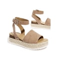 thumbnail image 3 of Soda Topic Espadrilles Flatform Wedge Open Toe Sandals (Natural Taupe Nubuck, 8.5), 3 of 3