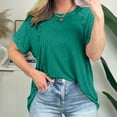 thumbnail image 7 of XuJwPNcy Womens Oversized T Shirts Summer Ribbed Knit Short Sleeve Tunic Tops Casual Loose Plus Size Tees, 7 of 7