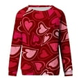thumbnail image 4 of Qertyioot T-Shirt Graphique pour Femmes de la Saint-Valentin à Manches Longues, Blouse Ample Imprimée Mode, Col Rond, Hauts Décontractés, Chandails à Capuchon, 4 of 4