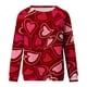 thumbnail image 4 of Pntutb Moda Mujer Impreso Camiseta Suelta Blusa De Manga Larga Cuello Redondo Casual tops Sudaderas Con Capucha Pntutb Pntutb-3641, 4 of 4
